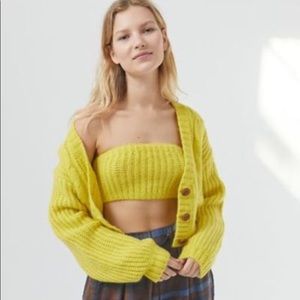Urban Outfitters Baby Blue Knit Cropped Tube Top